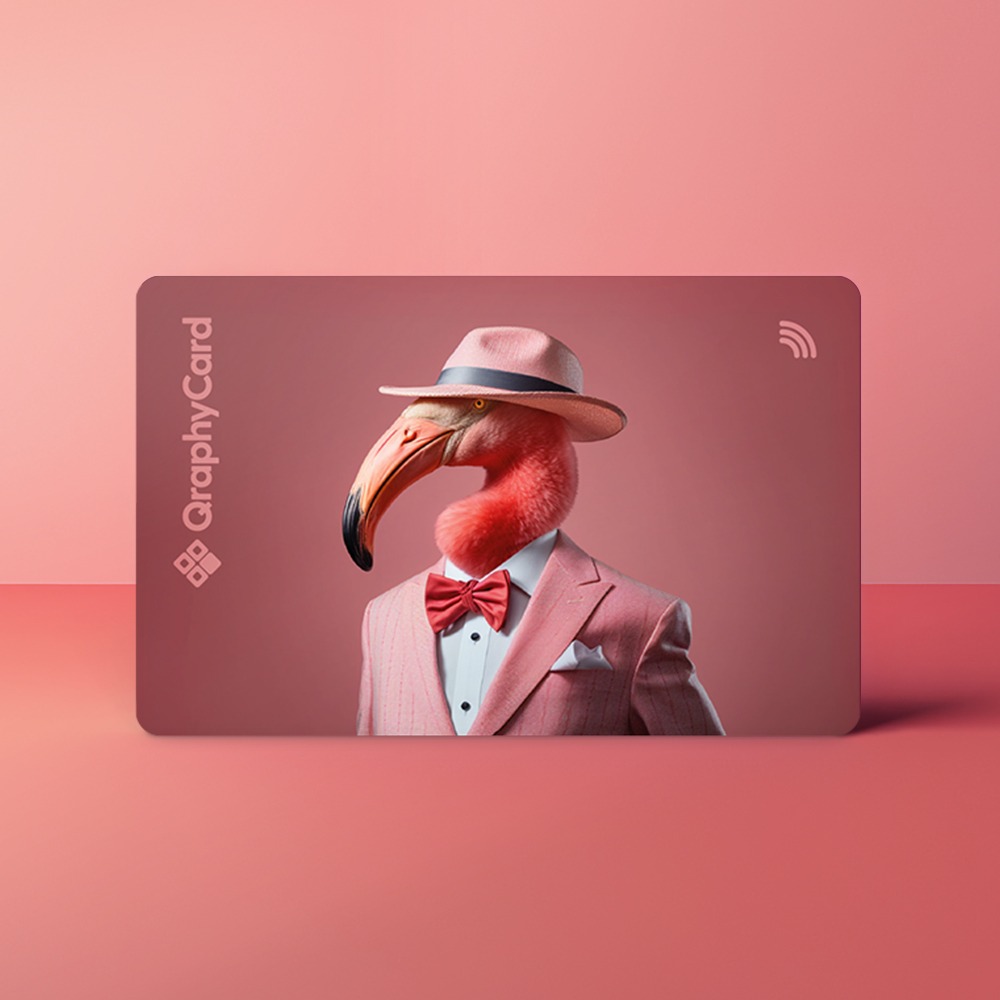 NFC Visitekaart Animals inc. – Flamingo