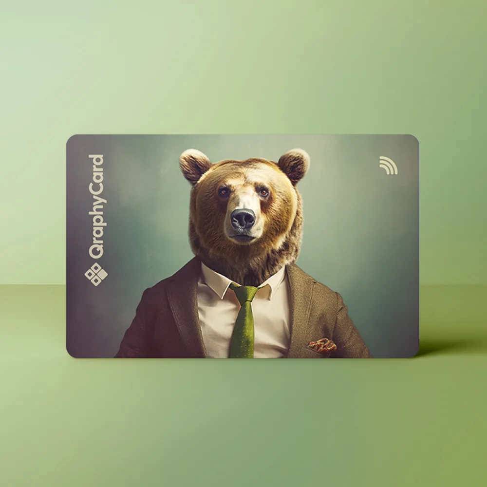 NFC Visitekaart Animals inc. – Beer — de voorkant