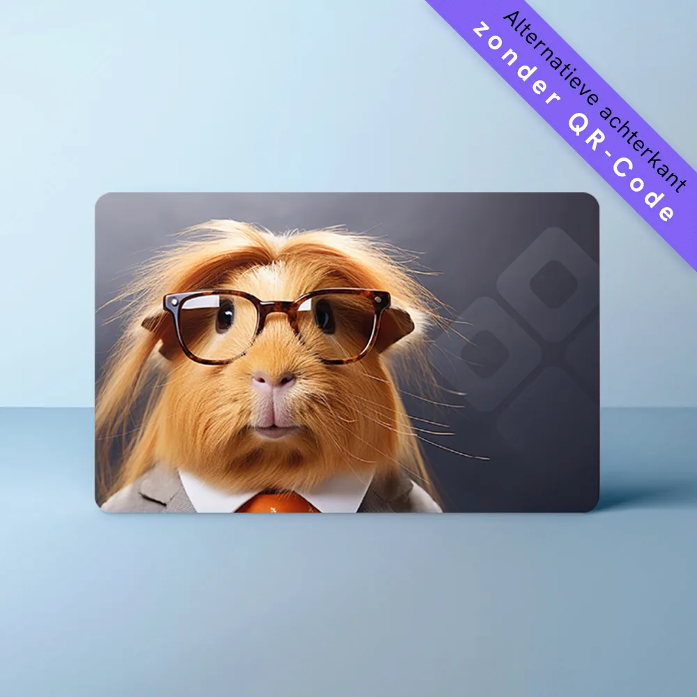 NFC Visitekaart Animals inc. – Cavia — de achterkant, zonder QR-code