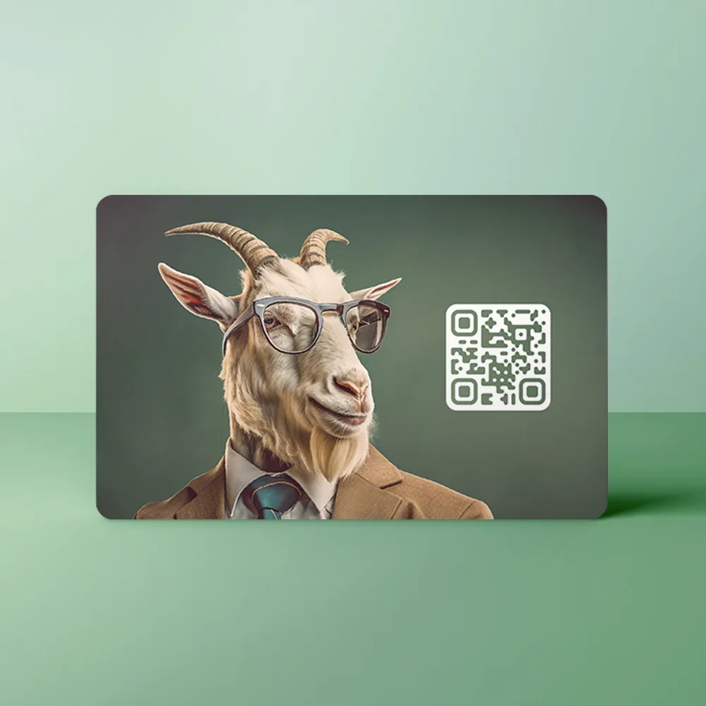NFC Visitekaart Animals inc. – Geit — de achterkant