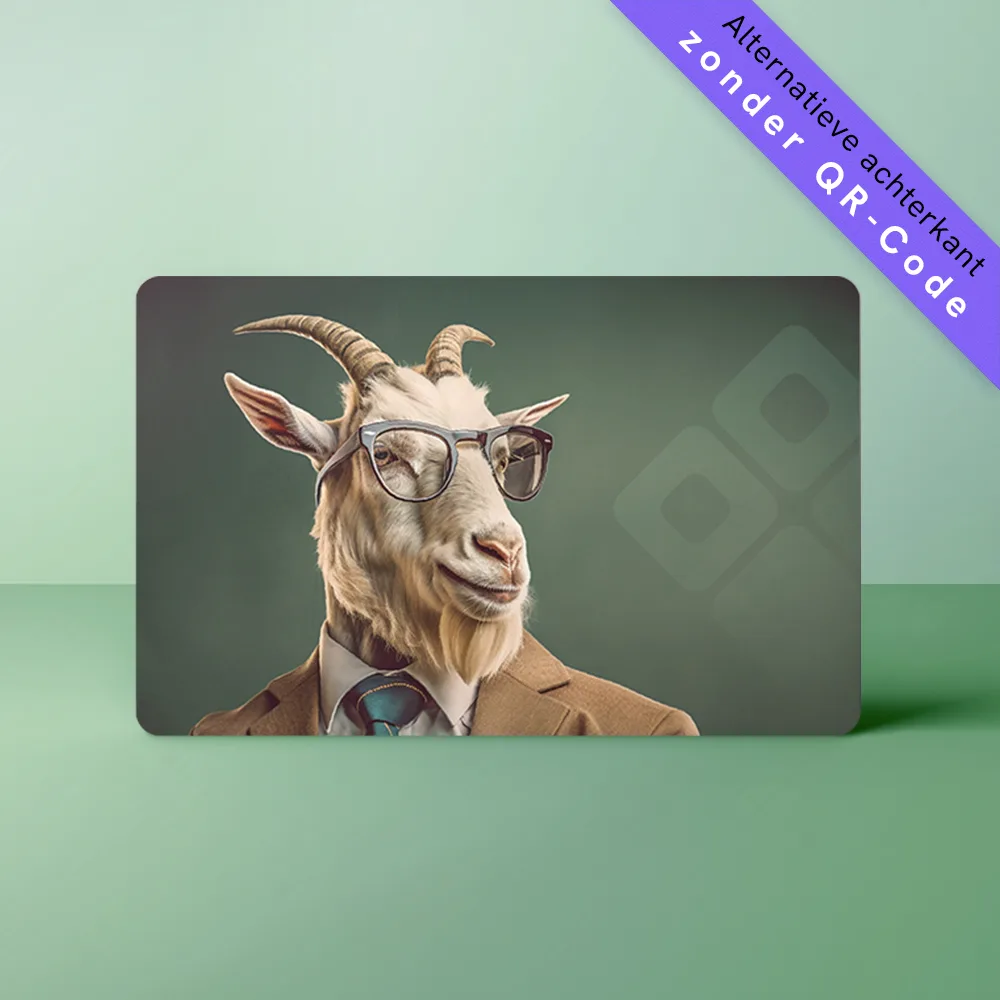 NFC Visitekaart Animals inc. – Geit — de achterkant, zonder QR-code
