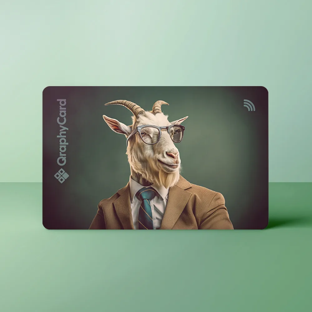 NFC Visitekaart Animals inc. – Geit — de voorkant