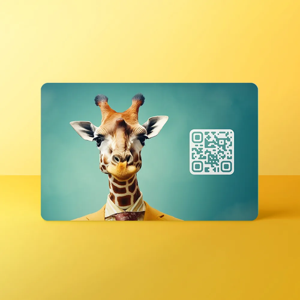 NFC Visitekaart Animals inc. – Giraffe — de achterkant