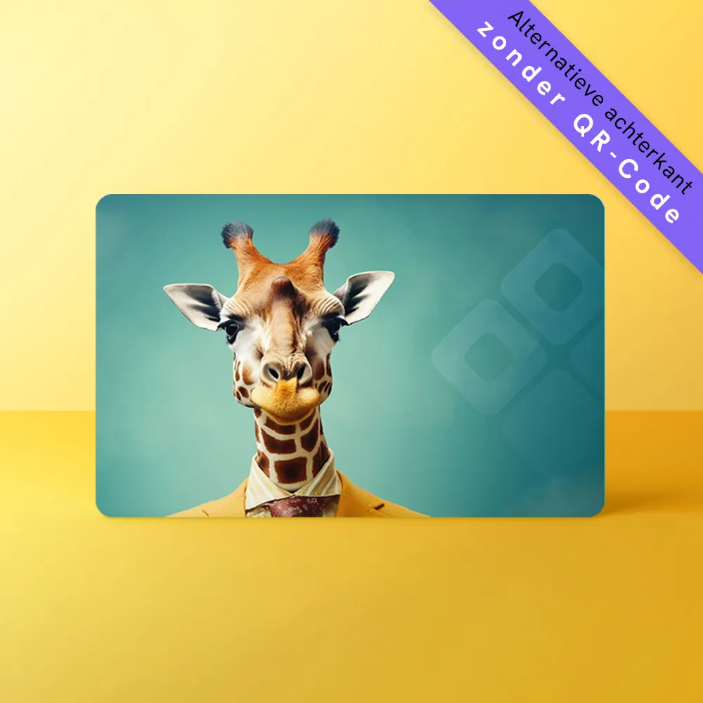 NFC Visitekaart Animals inc. – Giraffe — de achterkant, zonder QR-code