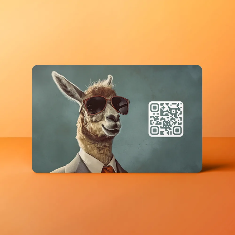 NFC Visitekaart Animals inc. – Lama — de achterkant