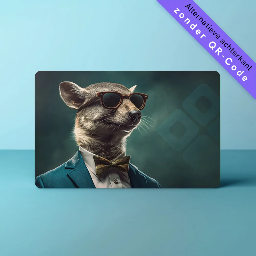 NFC Visitekaart Animals inc. – Marter — de achterkant, zonder QR-code