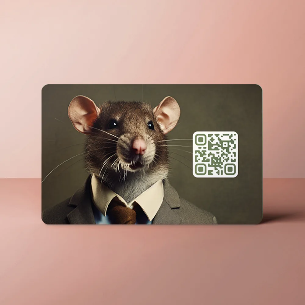 NFC Visitekaart Animals inc. – Muis — de achterkant
