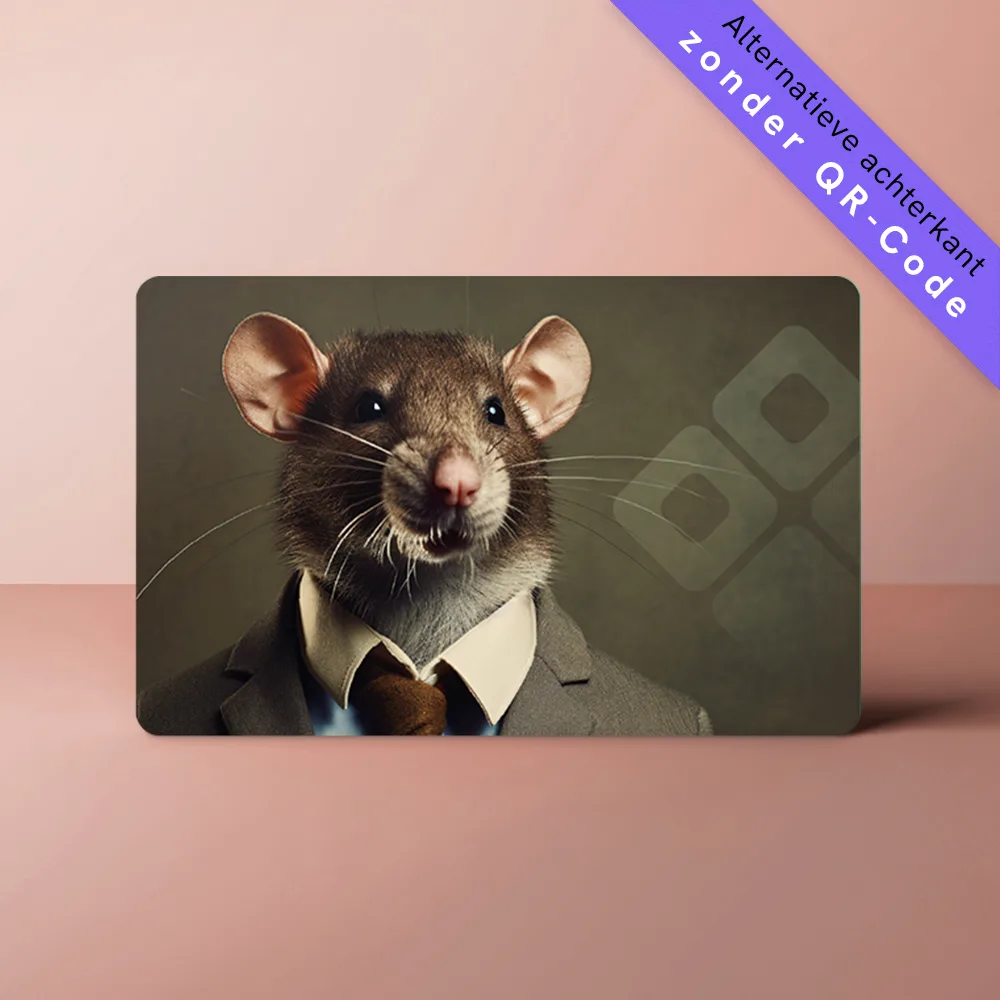 NFC Visitekaart Animals inc. – Muis — de achterkant, zonder QR-code