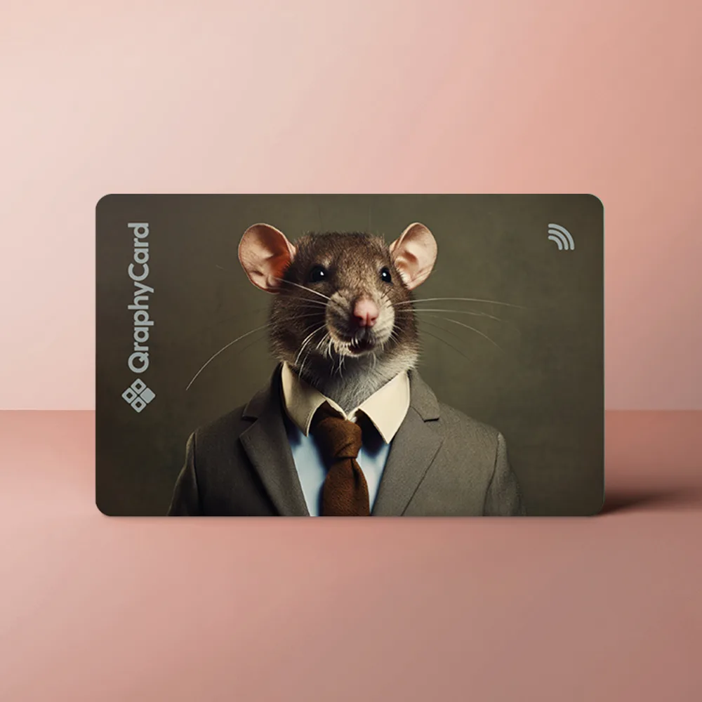 NFC Visitekaart Animals inc. – Muis — de voorkant