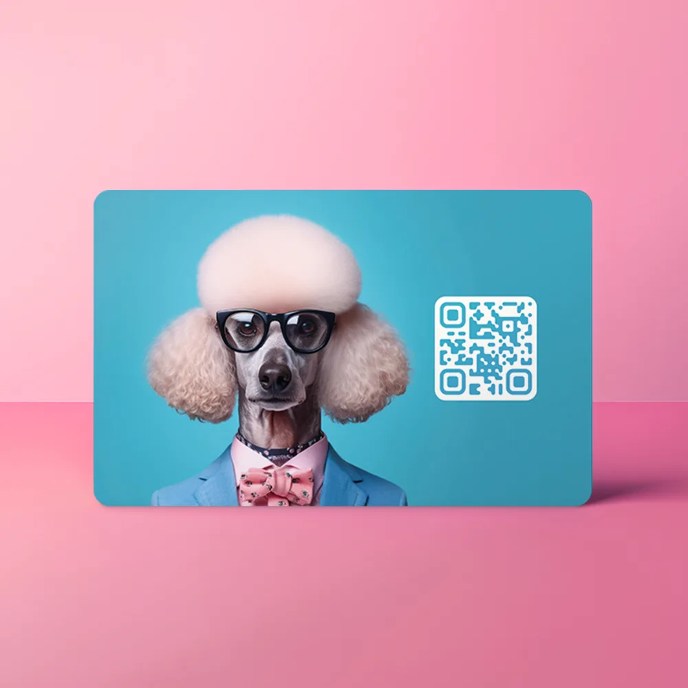 NFC Visitekaart – Poedel — de achterkant