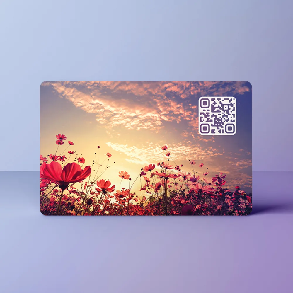 NFC Visitekaart Bloemenveld — de achterkant