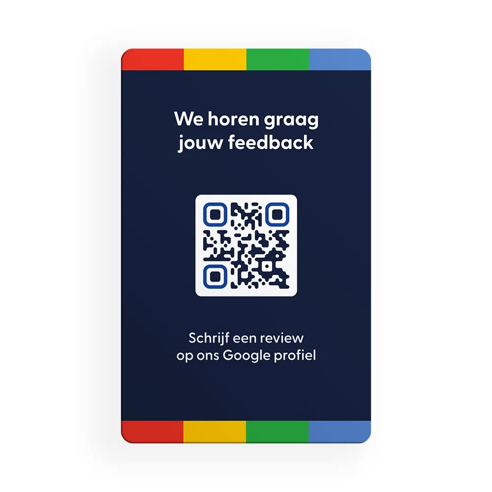 Google Review kaart – Donkerblauw – Eigen Logo, foto 3