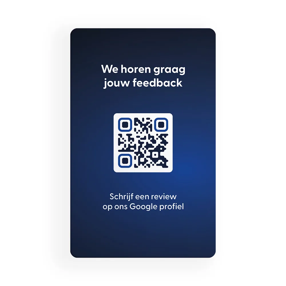 Google Review kaart — de achterkant