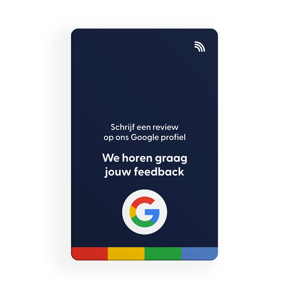 Google Review kaart – Donkerblauw – Eigen Logo, foto 2