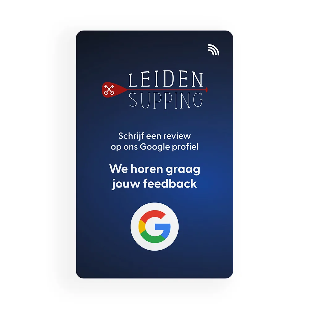 Google Review kaart – Eigen logo — de voorkant