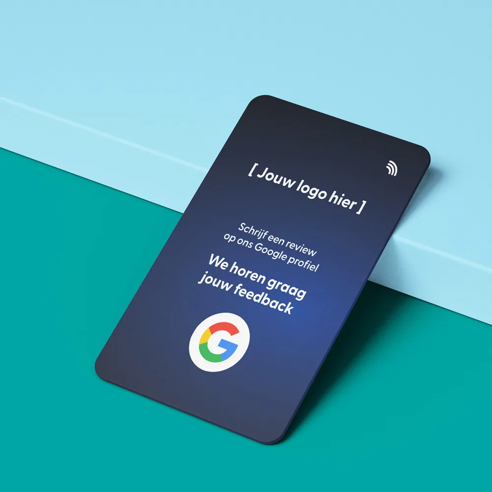 Google Review kaart – Donkerblauw – Eigen Logo, foto 4