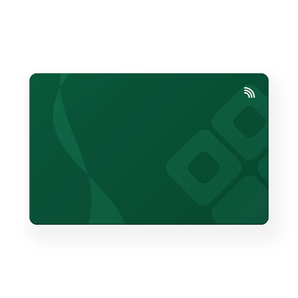 NFC Visitekaart – Groene Swirl – Gepersonaliseerd — de voorkant