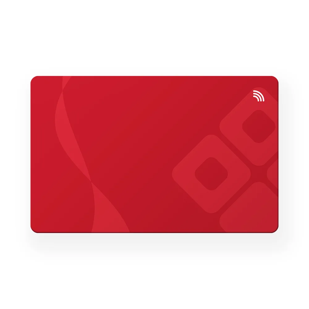 NFC Visitekaart – Rode Swirl – Gepersonaliseerd — de voorkant