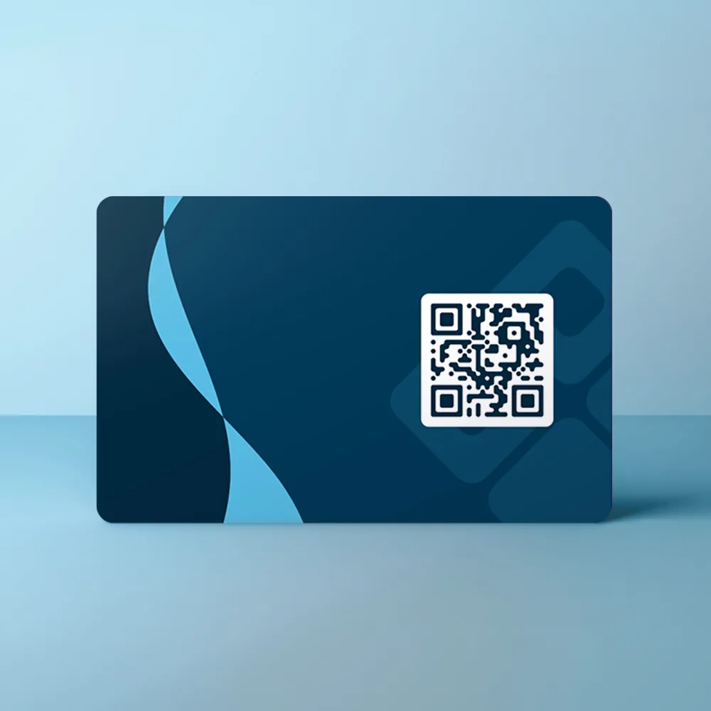 NFC Visitekaart Blauwe Swirl — de achterkant