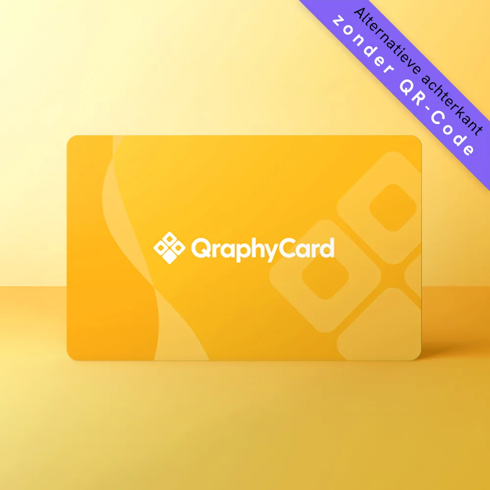 NFC Visitekaart – Gele Swirl — de achterkant, zonder QR-code