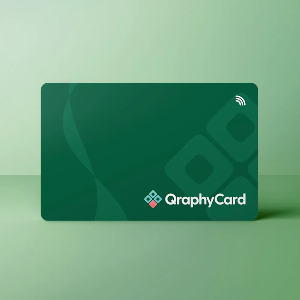 NFC Visitekaart Groene Swirl — de voorkant
