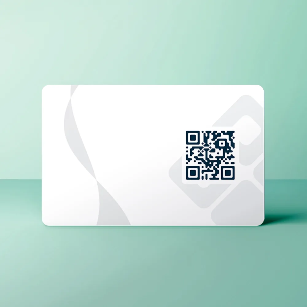 NFC Visitekaart – Witte Swirl — de achterkant