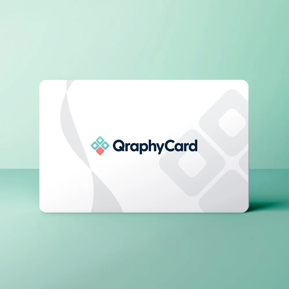 NFC Visitekaart – Witte Swirl — de achterkant, zonder QR-code
