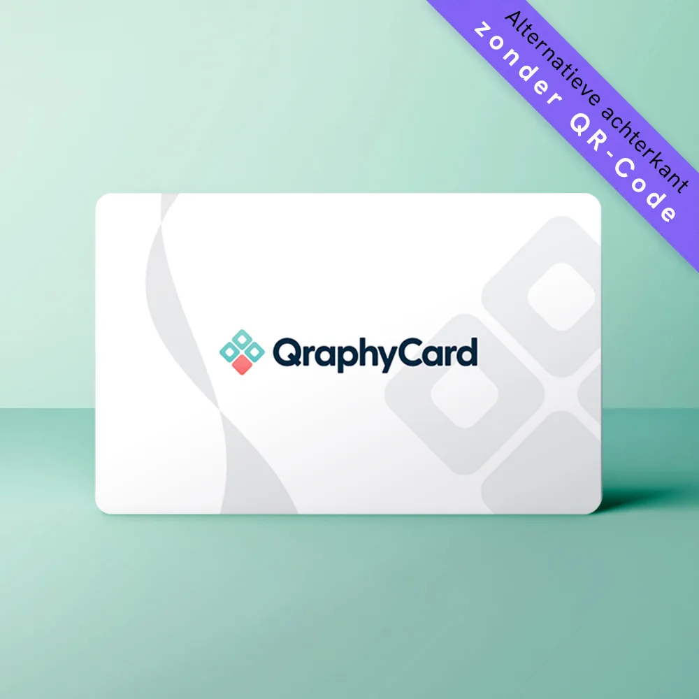 NFC Visitekaart – Witte Swirl — de achterkant, zonder QR-code
