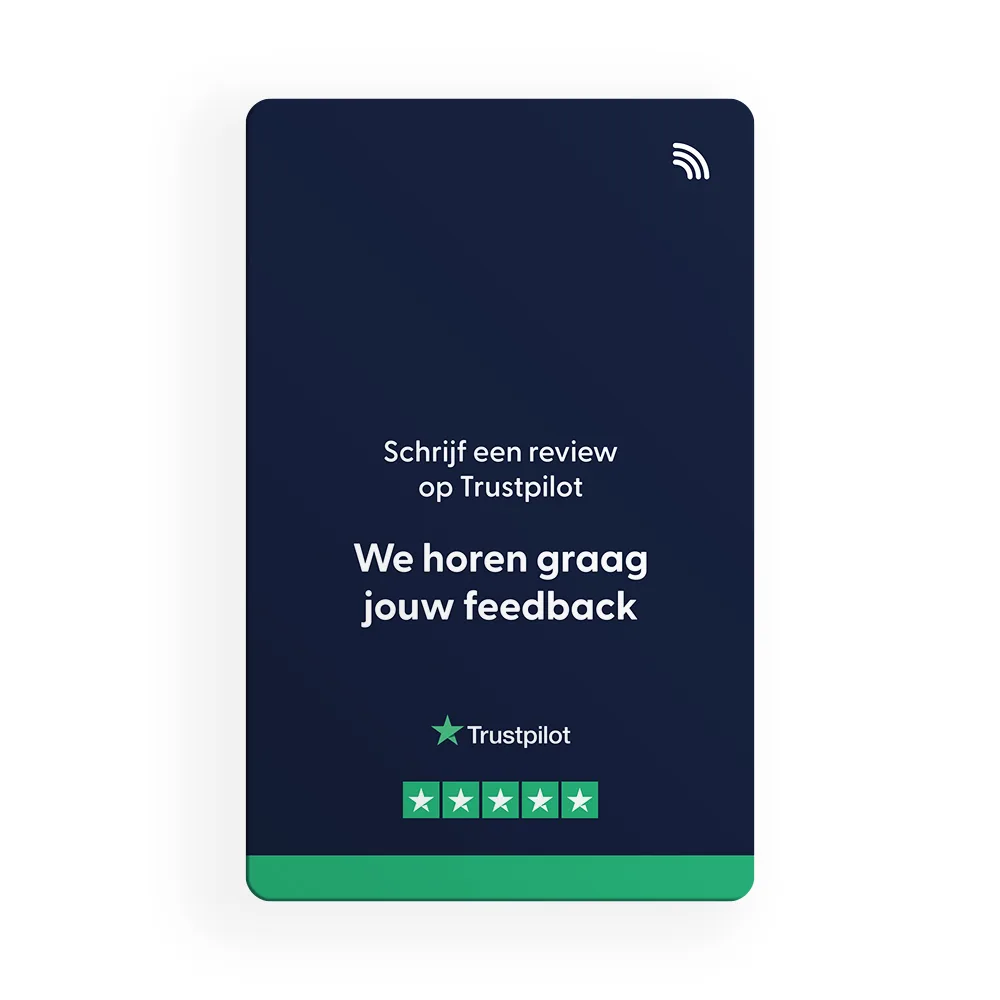 Trustpilot Review kaart – Eigen Logo — de voorkant
