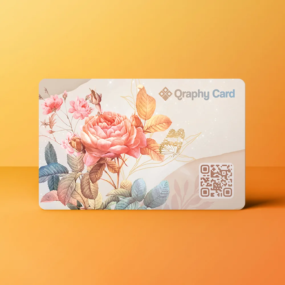NFC Visitekaart Vintage bloemen — de achterkant