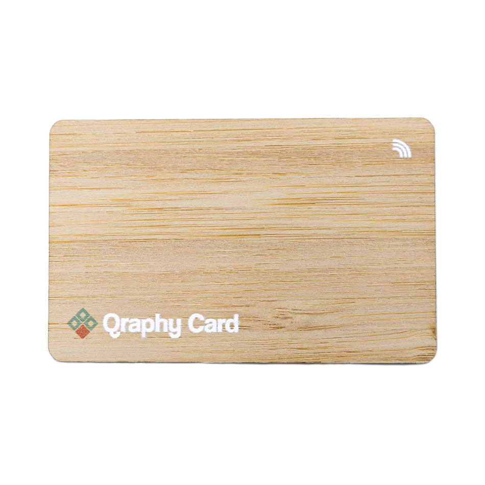 Houten Visitekaart met NFC en QR-Code